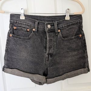 Levi's Roll Cuff Wedgie Washed Black Shorts